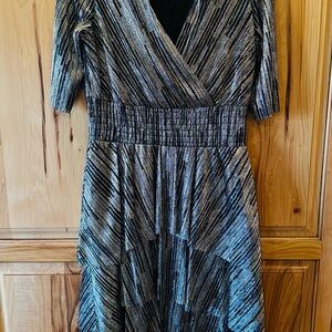 Metallic Short Sleeve Dress